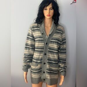 H&M Men's Gray Patterned Cardigan